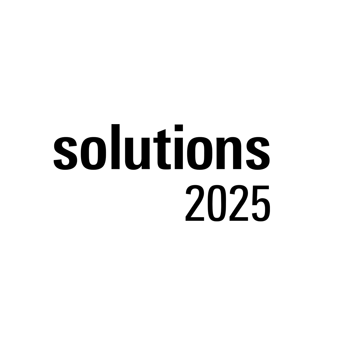 Text 'solutions 2025' on a white background